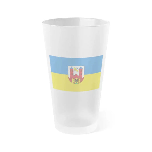 Flag of Suhl Germany - Frosted Pint Glass 16oz 16oz Frosted - Go Mug Yourself