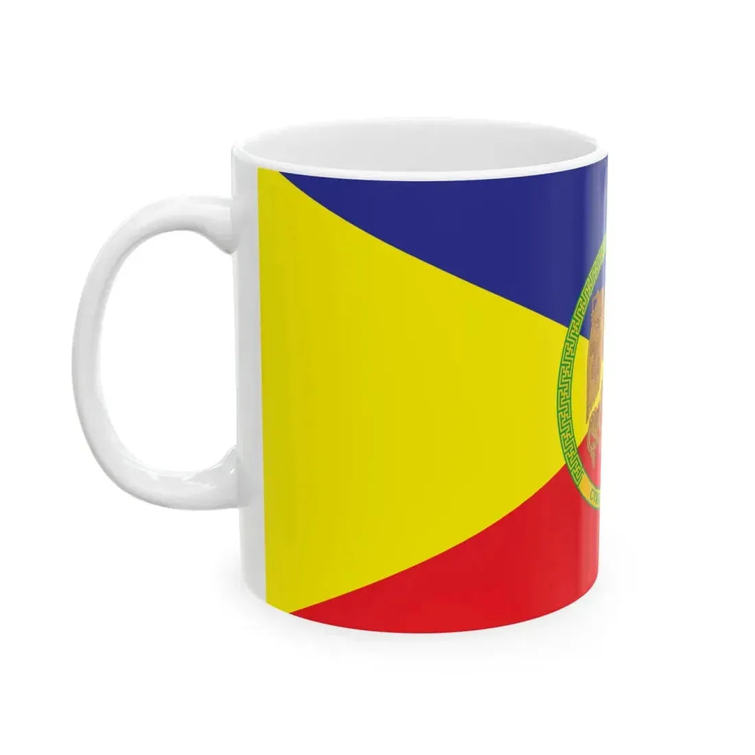 Flag of Sukhbaatar district Ulaanbaatar (Mongolia) White Coffee Mug - Go Mug Yourself