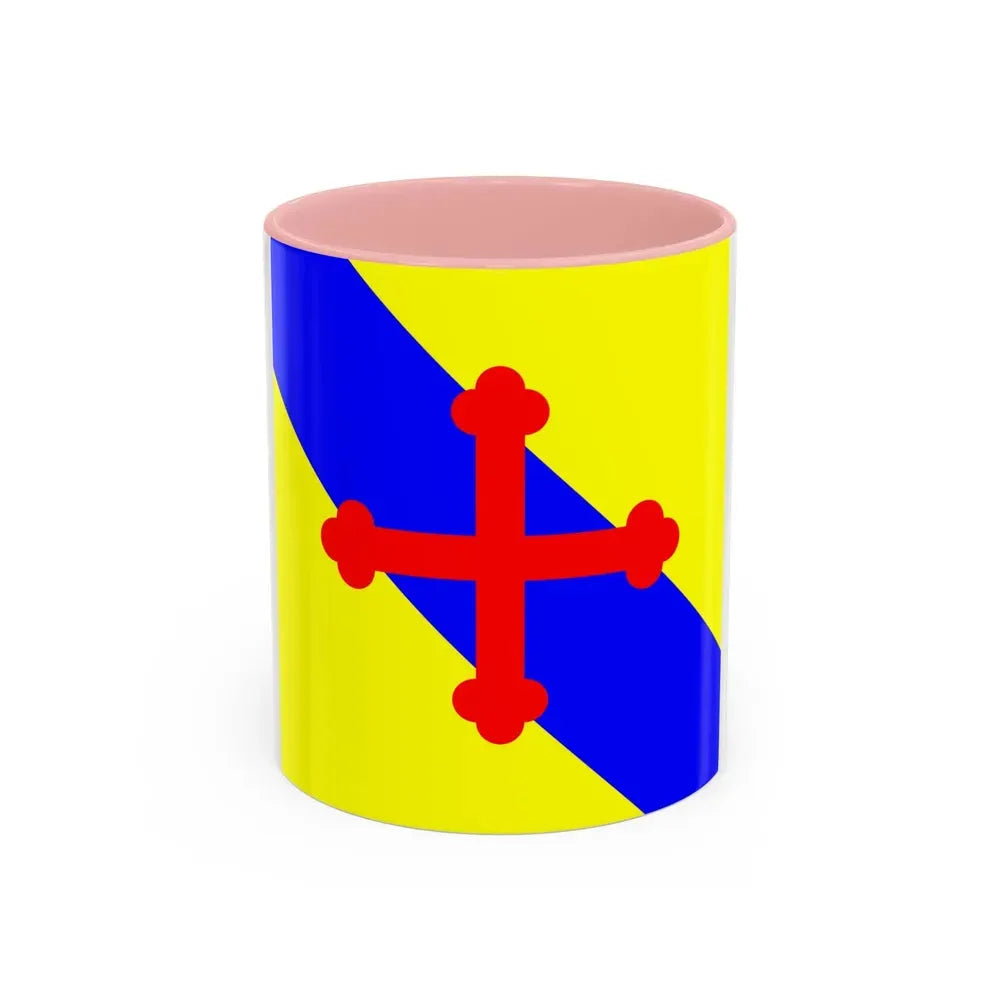Flag of Sullens Switzerland - Accent Coffee Mug 11oz Pink - Go Mug Yourself