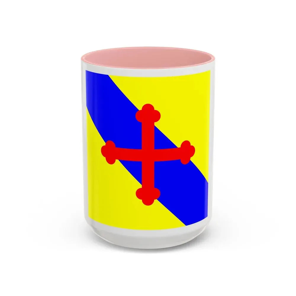 Flag of Sullens Switzerland - Accent Coffee Mug 15oz Pink - Go Mug Yourself