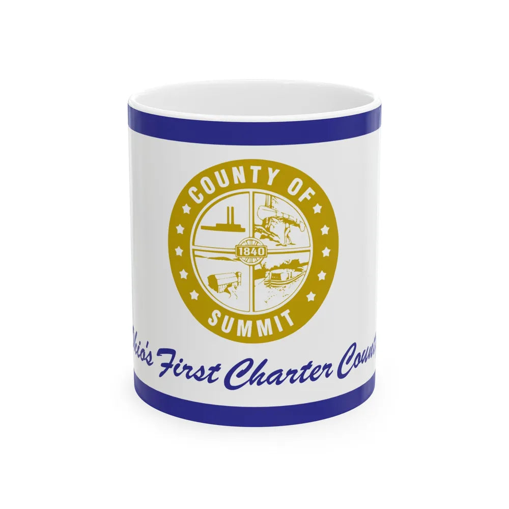 Flag of Summit County Ohio (United States) White Coffee Mug 11oz - Go Mug Yourself