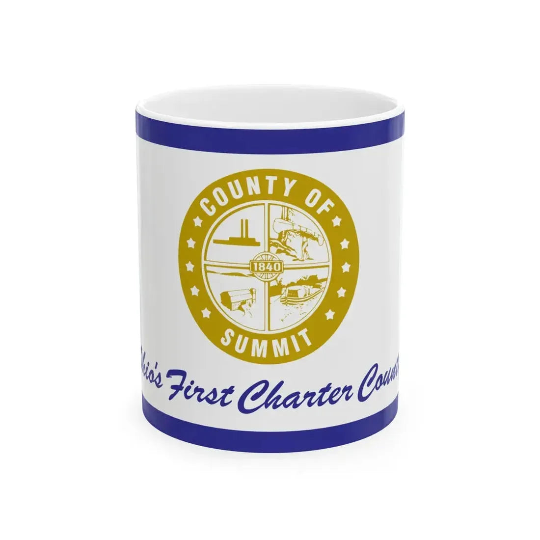 Flag of Summit County Ohio (United States) White Coffee Mug 11oz - Go Mug Yourself