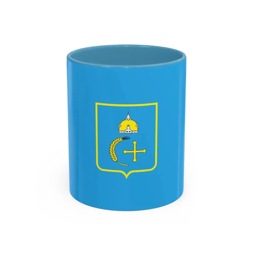 Flag of Sumy Oblast Ukraine - Accent Coffee Mug 11oz Light Blue - Go Mug Yourself