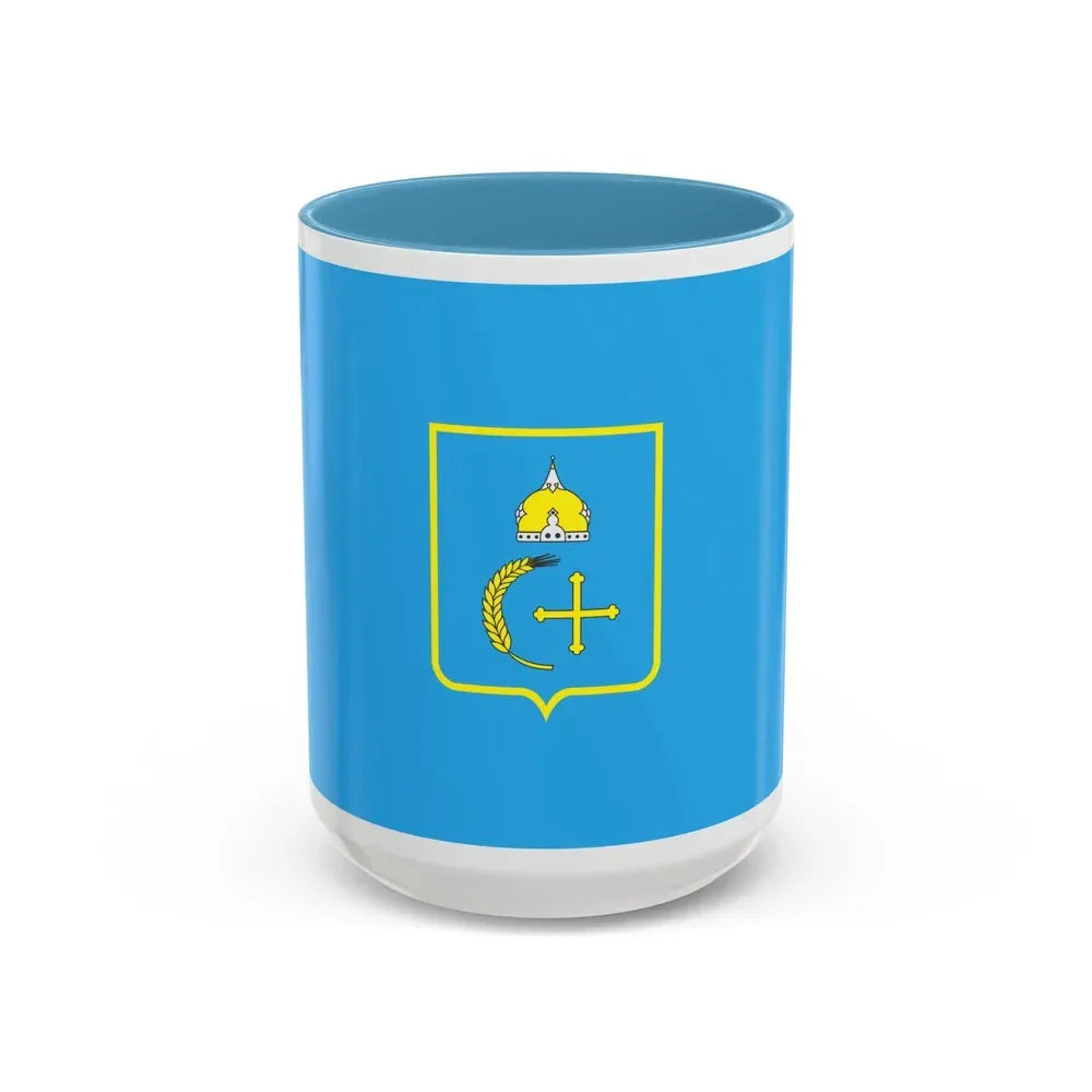 Flag of Sumy Oblast Ukraine - Accent Coffee Mug 15oz Light Blue - Go Mug Yourself