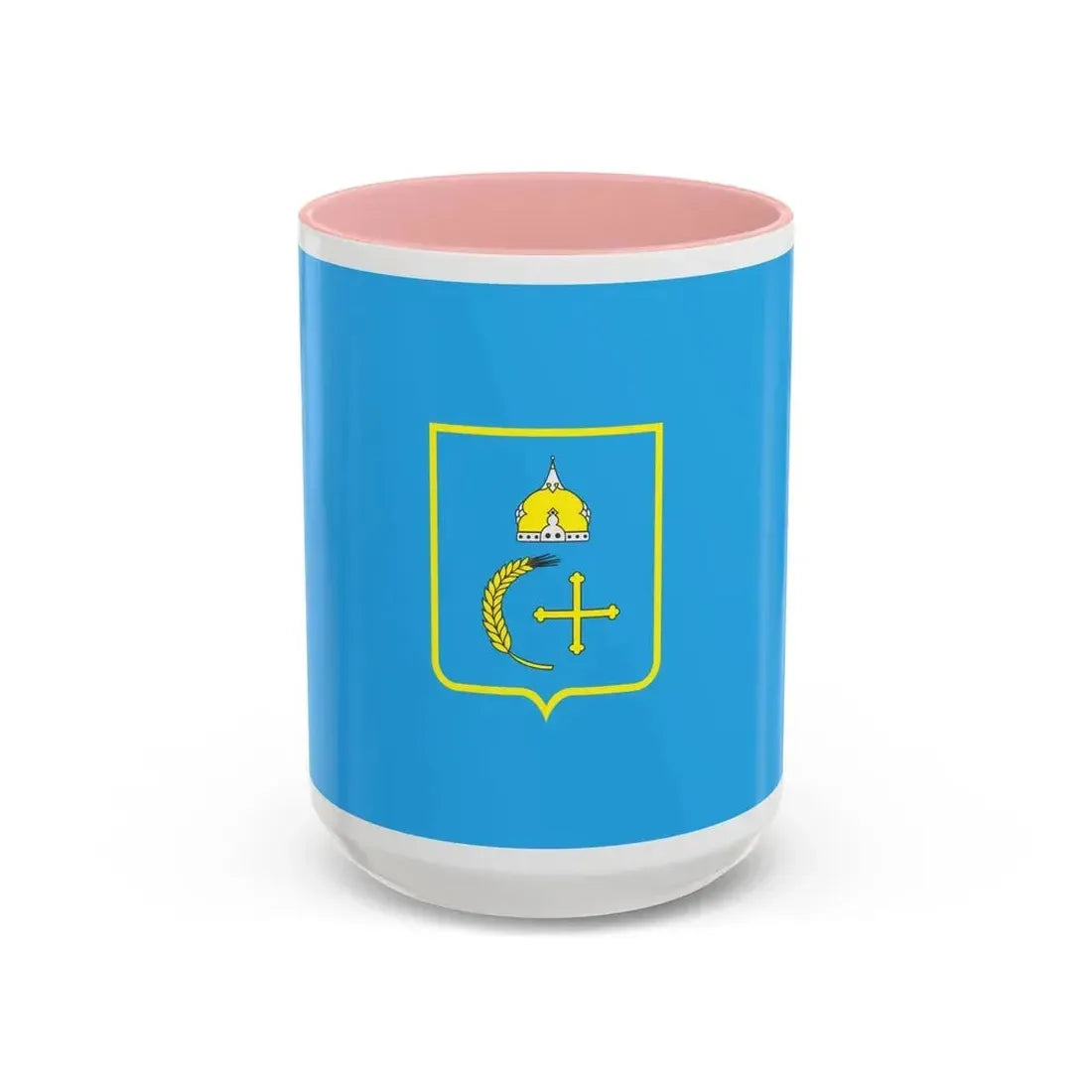 Flag of Sumy Oblast Ukraine - Accent Coffee Mug 15oz Pink - Go Mug Yourself