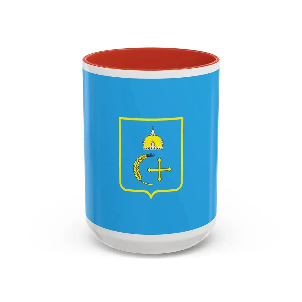 Flag of Sumy Oblast Ukraine - Accent Coffee Mug 15oz Red - Go Mug Yourself