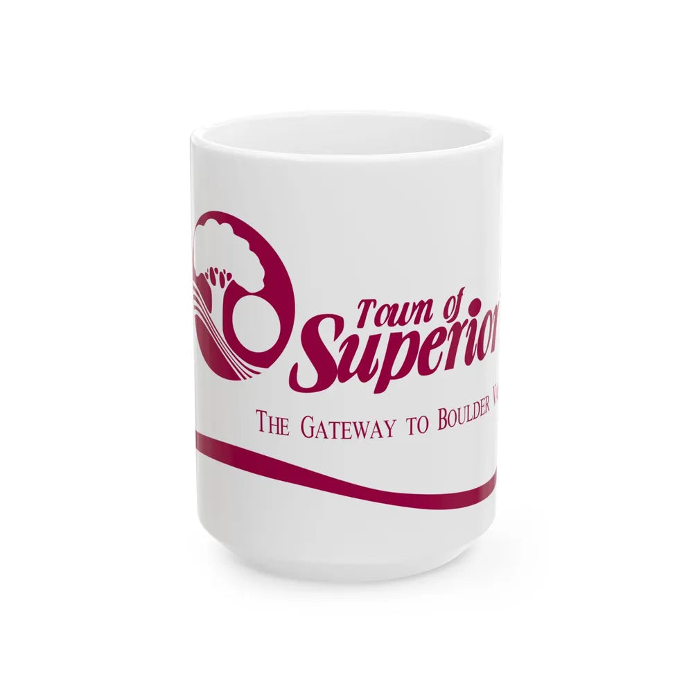 Flag of Superior Colorado (United States) White Coffee Mug 15oz - Go Mug Yourself