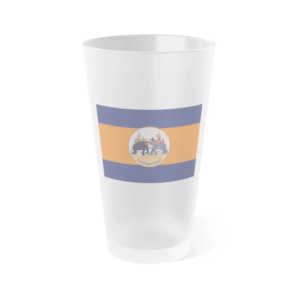 Flag of Suphan Buri Province Thailand - Frosted Pint Glass 16oz 16oz Frosted - Go Mug Yourself