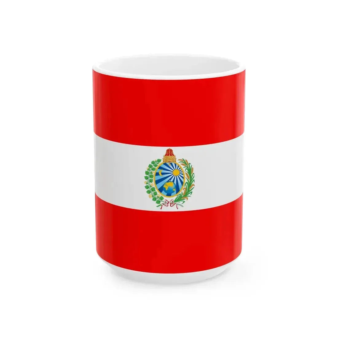 Flag of Surakarta with Radya Laksana (Indonesia) White Coffee Mug 15oz - Go Mug Yourself