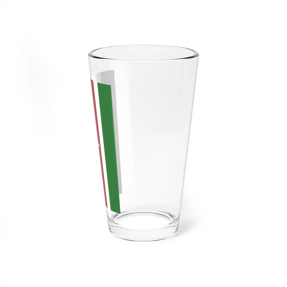 Flag of Suriname vertical (Suriname) Pint Glass 16oz - Go Mug Yourself