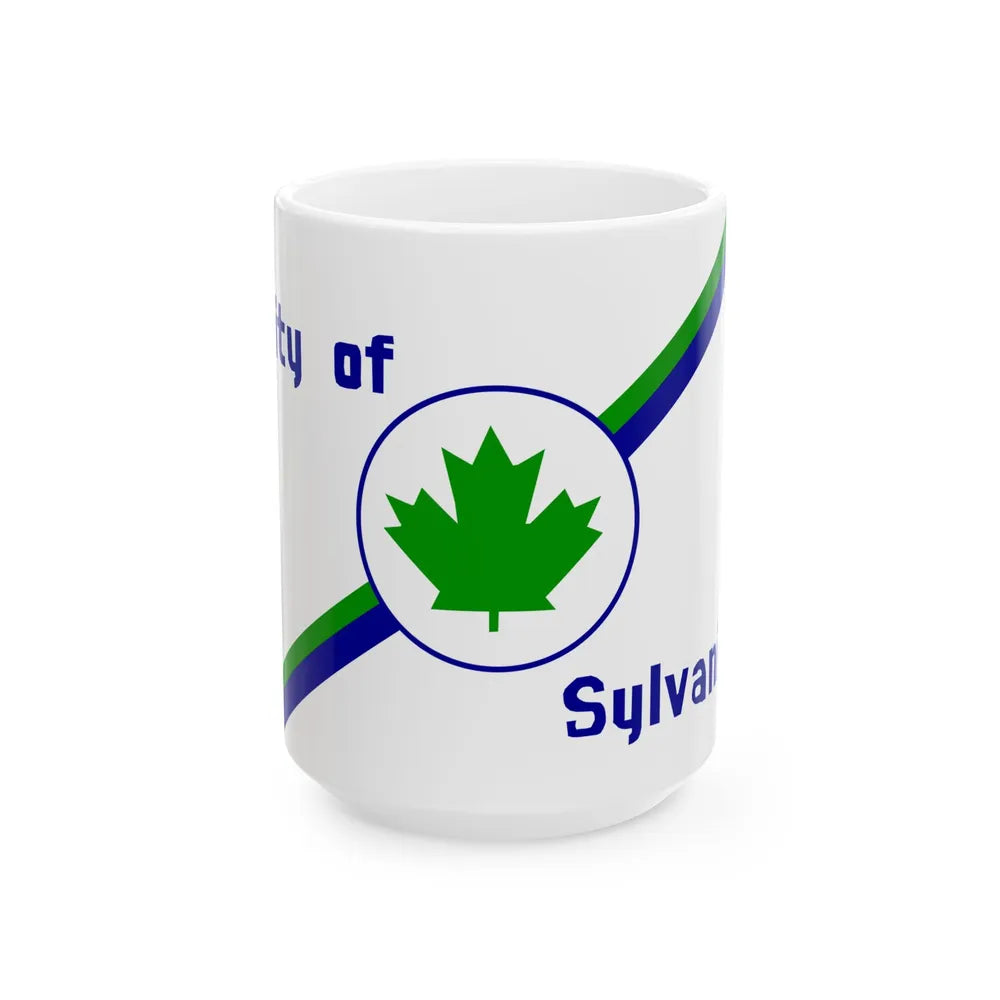 Flag of Sylvania Ohio 1977-2021 (United States) White Coffee Mug 15oz - Go Mug Yourself