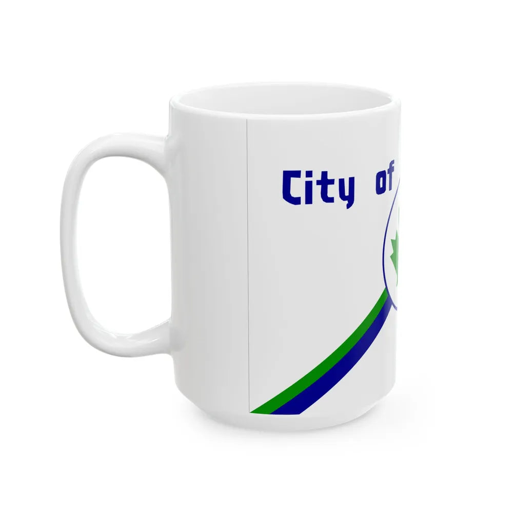 Flag of Sylvania Ohio 1977-2021 (United States) White Coffee Mug - Go Mug Yourself
