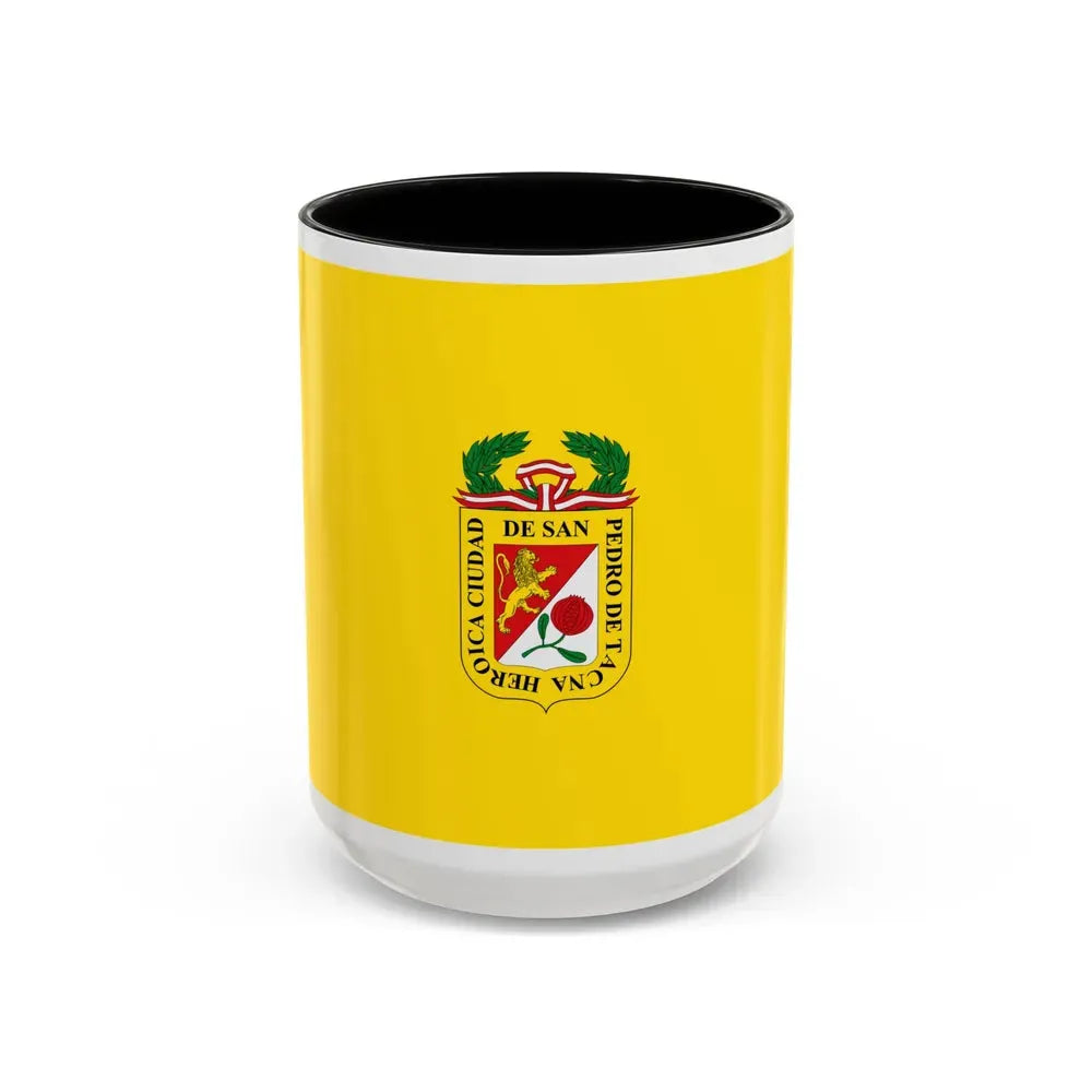 Flag of Tacna capital of the Tacna Region Peru - Accent Coffee Mug 15oz Black - Go Mug Yourself