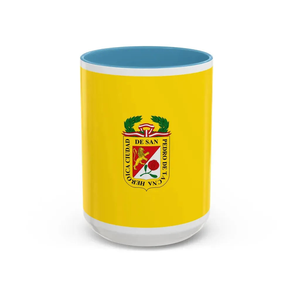 Flag of Tacna capital of the Tacna Region Peru - Accent Coffee Mug 15oz Light Blue - Go Mug Yourself