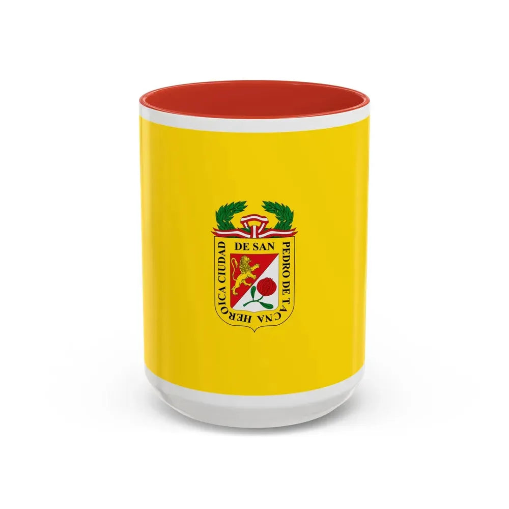 Flag of Tacna capital of the Tacna Region Peru - Accent Coffee Mug 15oz Red - Go Mug Yourself