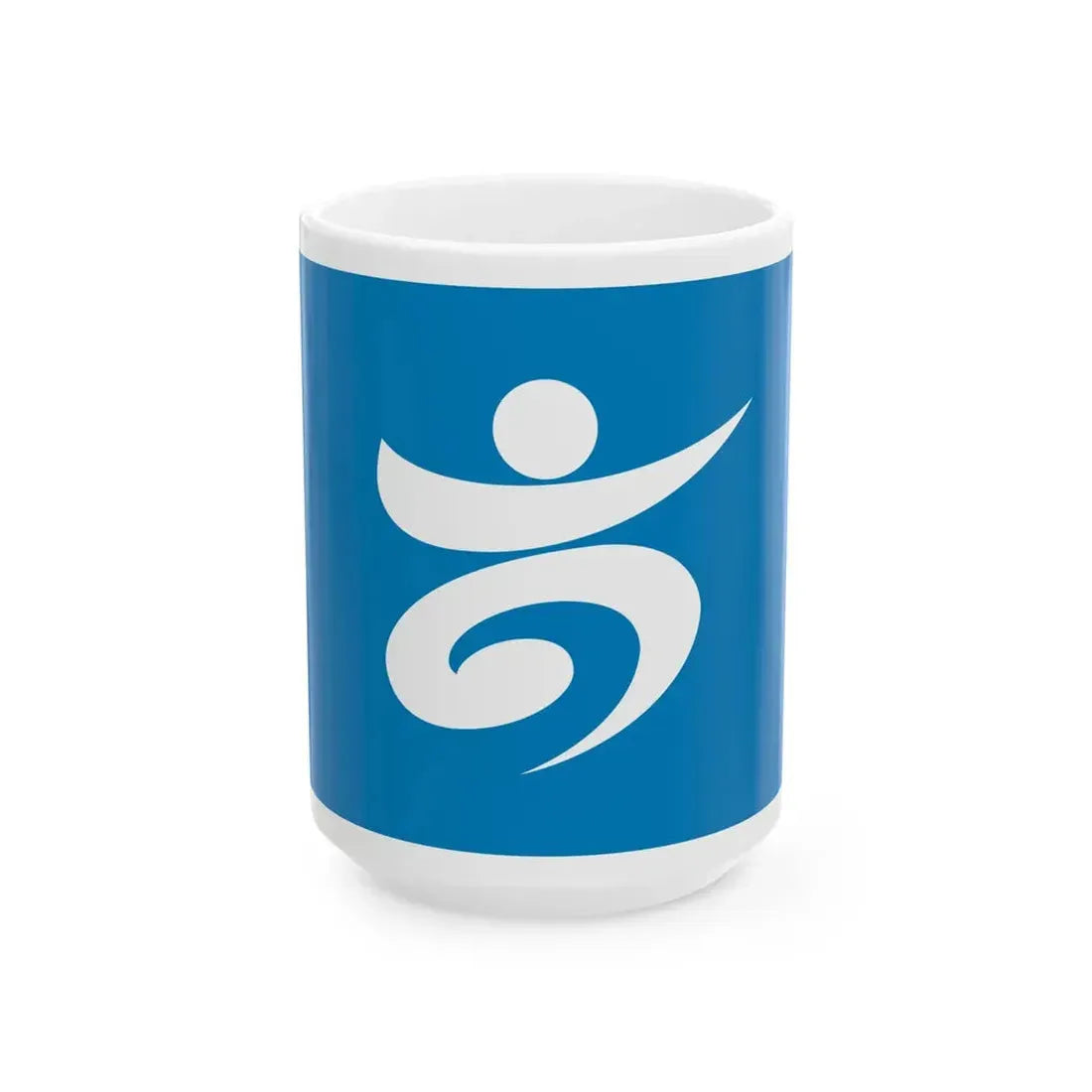 Flag of Takaoka Toyama Blue version (Japan) White Coffee Mug 15oz - Go Mug Yourself