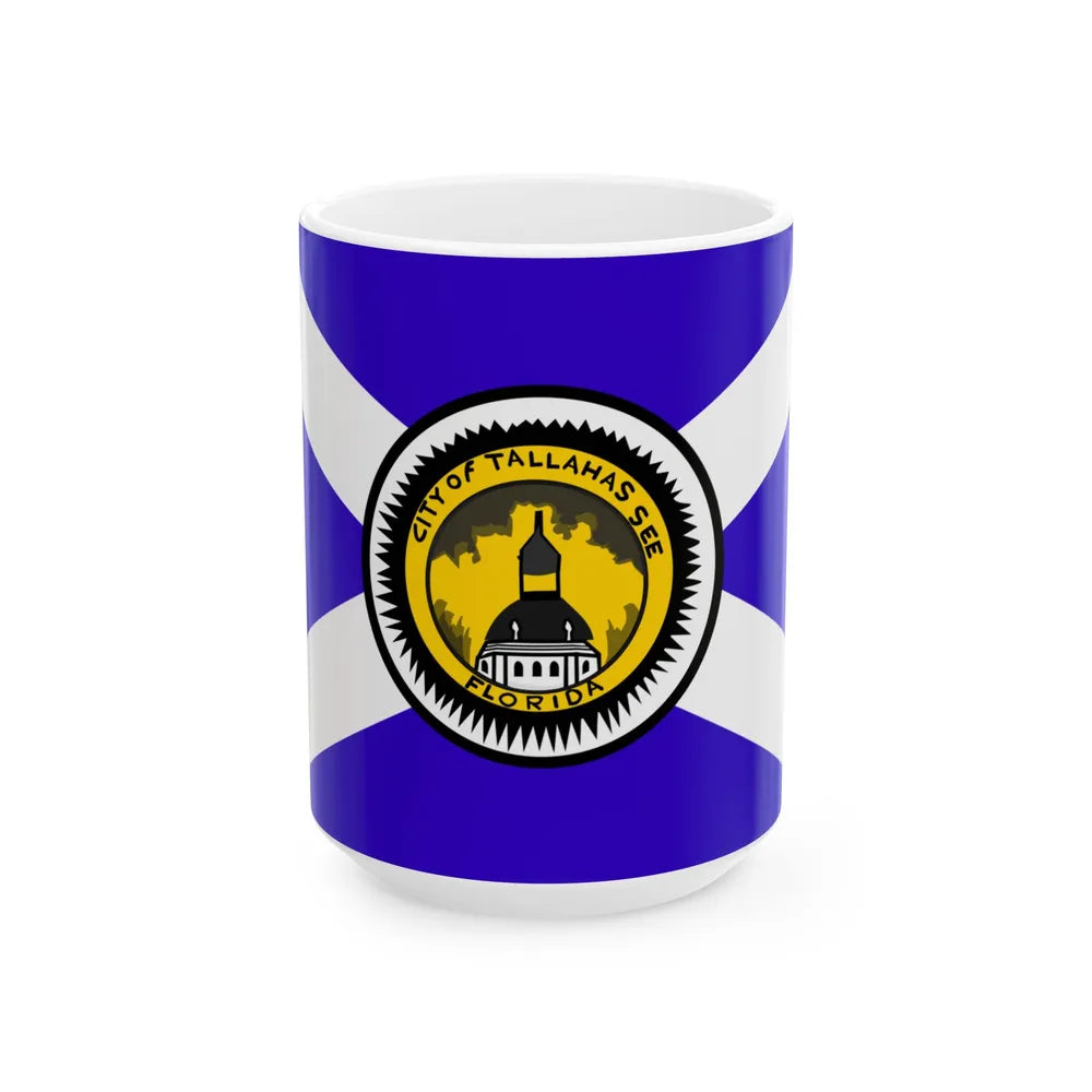 Flag of Tallahassee Florida Waltson Flag used 1955-1986 (United States) White Coffee Mug 15oz - Go Mug Yourself