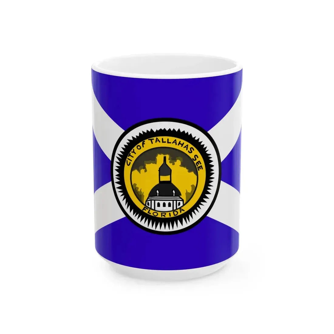 Flag of Tallahassee Florida Waltson Flag used 1955-1986 (United States) White Coffee Mug 15oz - Go Mug Yourself