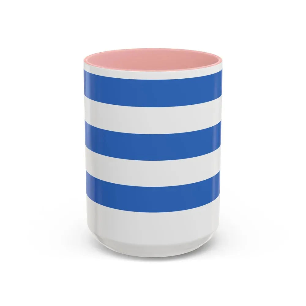 Flag of Tallinn Estonia - Accent Coffee Mug 15oz Pink - Go Mug Yourself