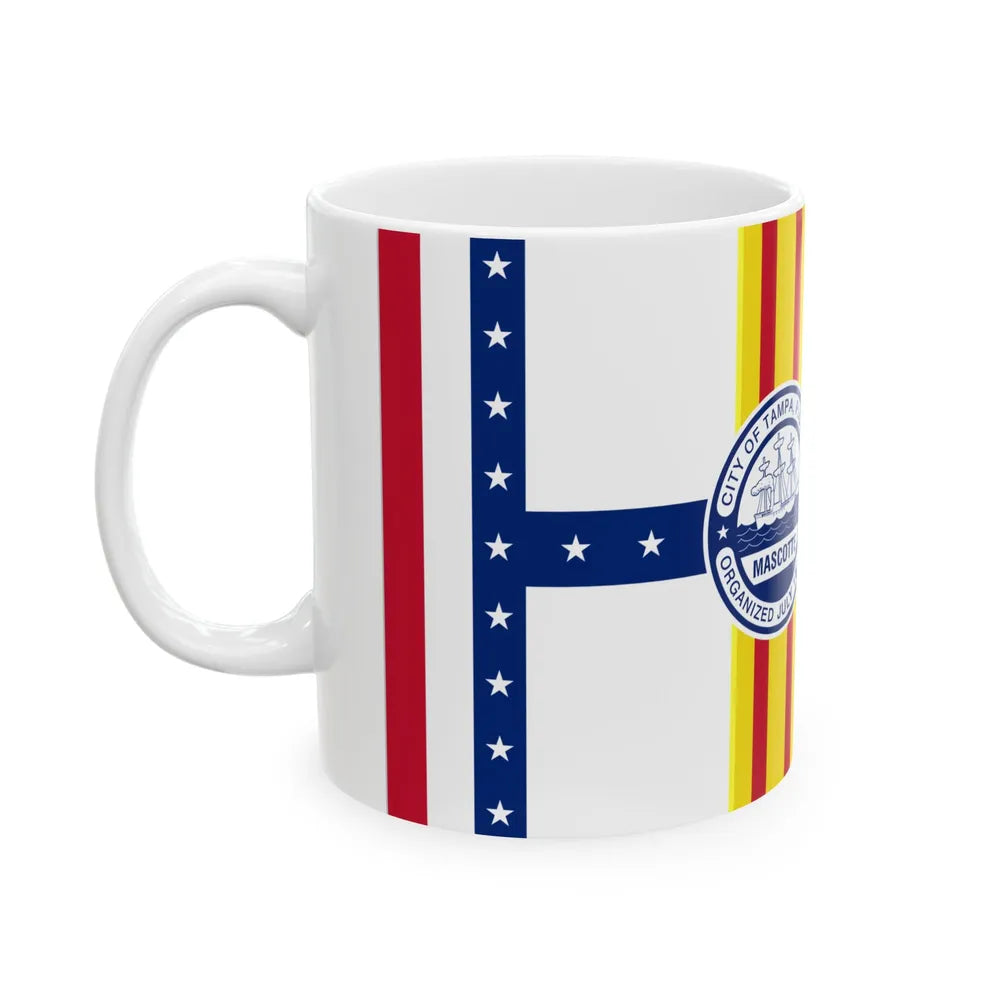 Flag of Tampa Florida (United States) White Coffee Mug - Go Mug Yourself