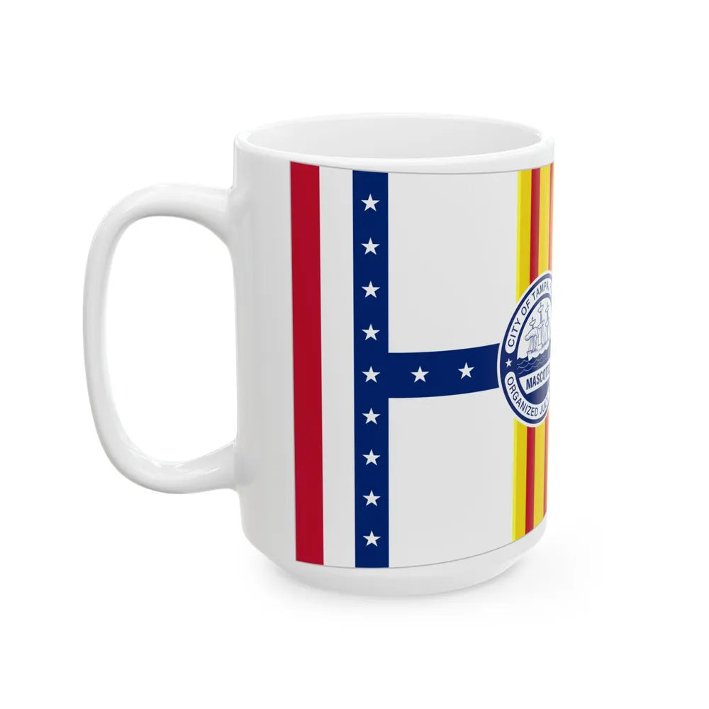 Flag of Tampa Florida (United States) White Coffee Mug - Go Mug Yourself