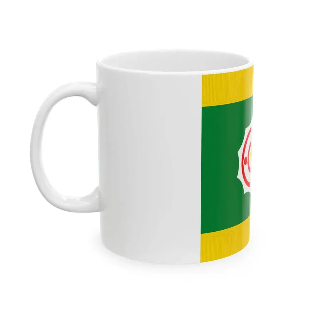Flag of Tanno Hokkaido 1946-2006 fringed (Japan) White Coffee Mug - Go Mug Yourself