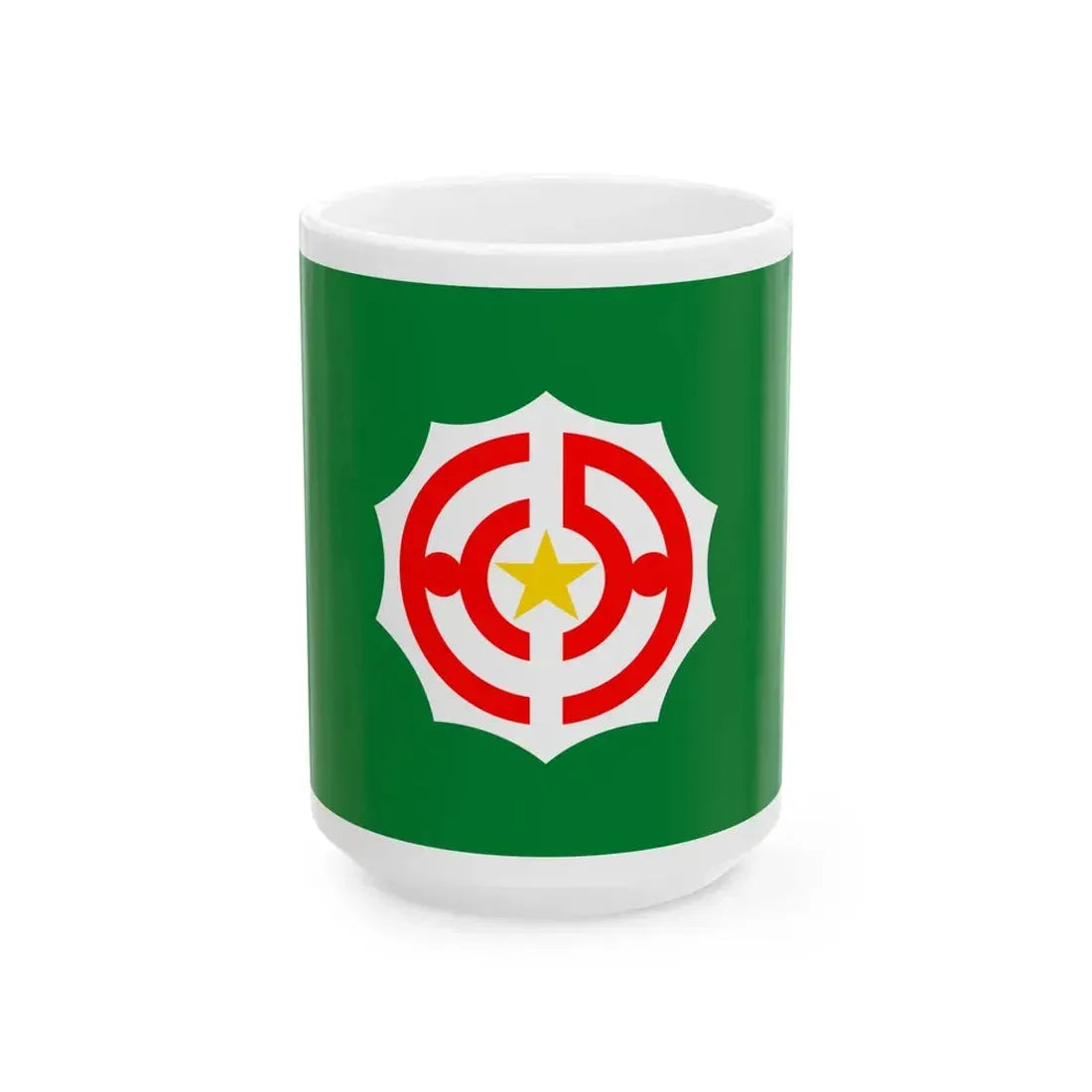 Flag of Tanno Hokkaido 1946-2006 (Japan) White Coffee Mug 15oz - Go Mug Yourself