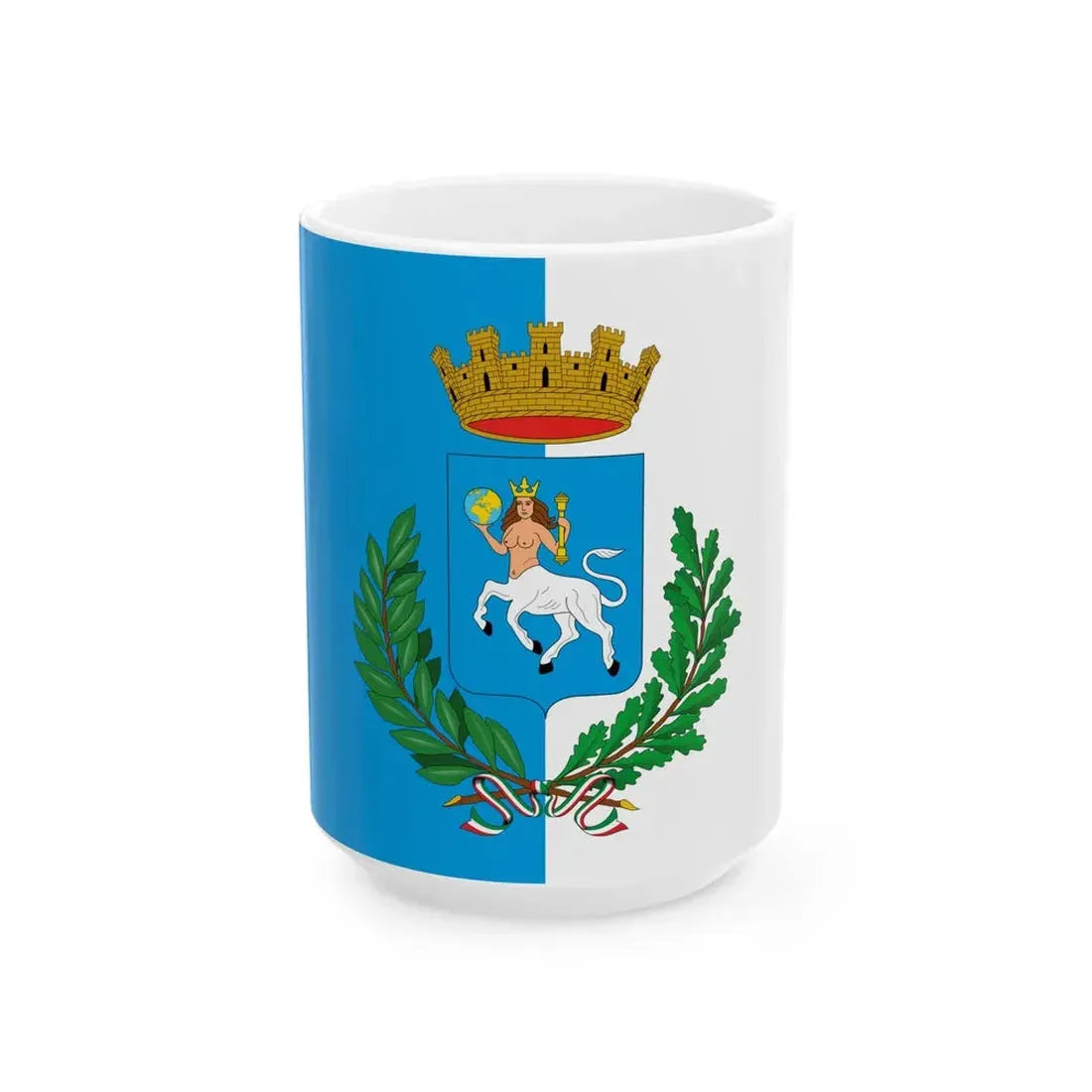 Flag of Taormina (Italy) White Coffee Mug 15oz - Go Mug Yourself