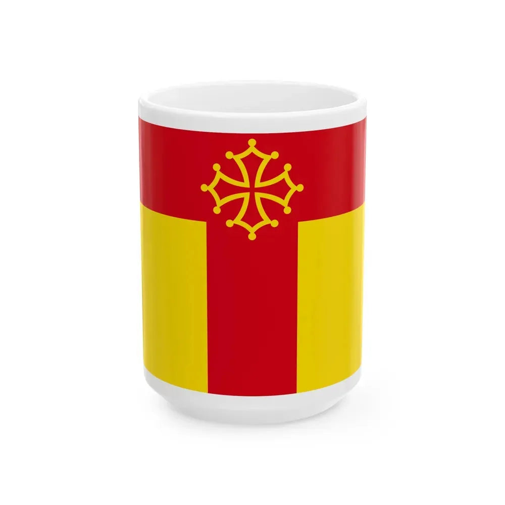 Flag of Tarn France - White Coffee Mug 15oz - Go Mug Yourself