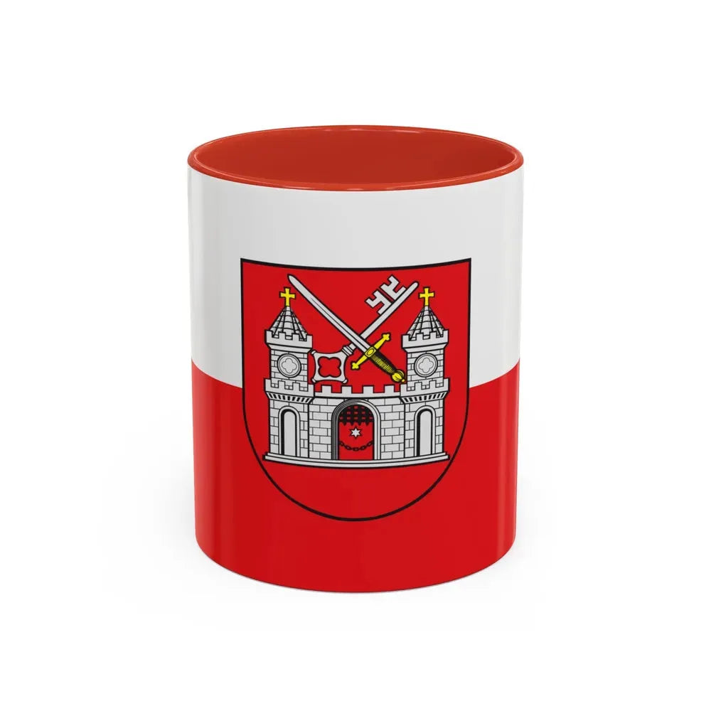 Flag of Tartu Estonia - Accent Coffee Mug 11oz Red - Go Mug Yourself