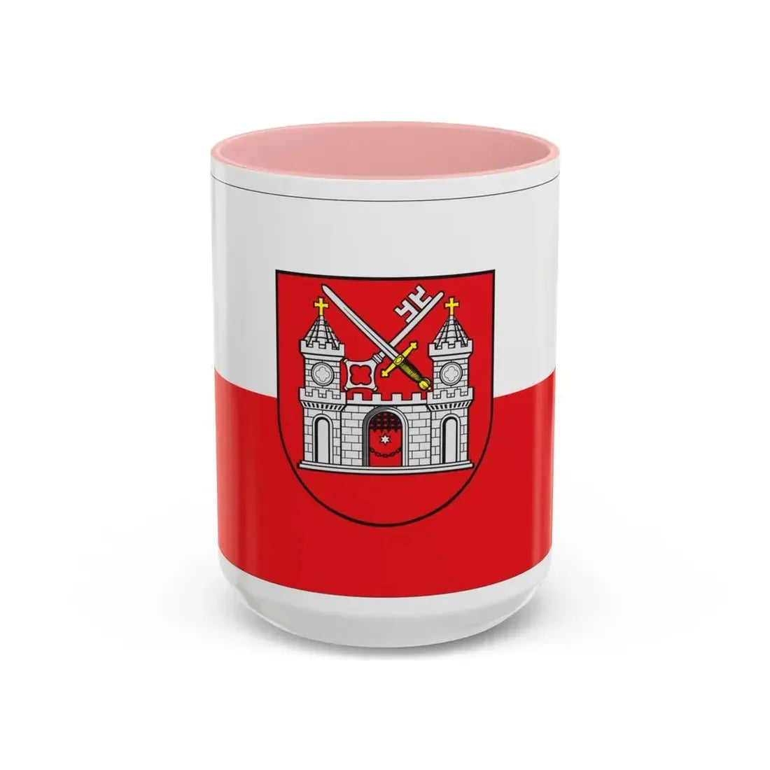 Flag of Tartu Estonia - Accent Coffee Mug 15oz Pink - Go Mug Yourself