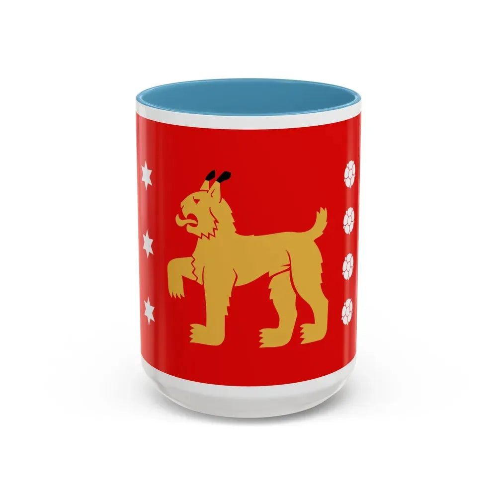Flag of Tavastia Proper Finland - Accent Coffee Mug 15oz Light Blue - Go Mug Yourself