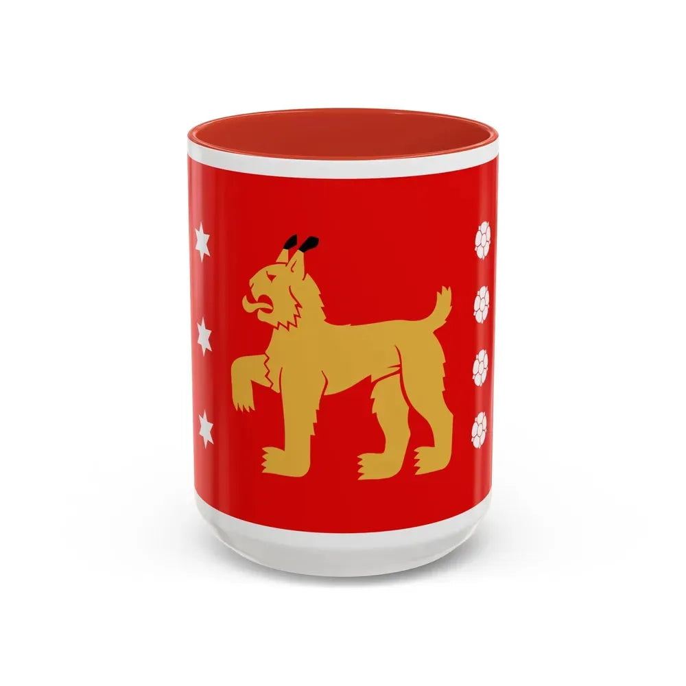 Flag of Tavastia Proper Finland - Accent Coffee Mug 15oz Red - Go Mug Yourself