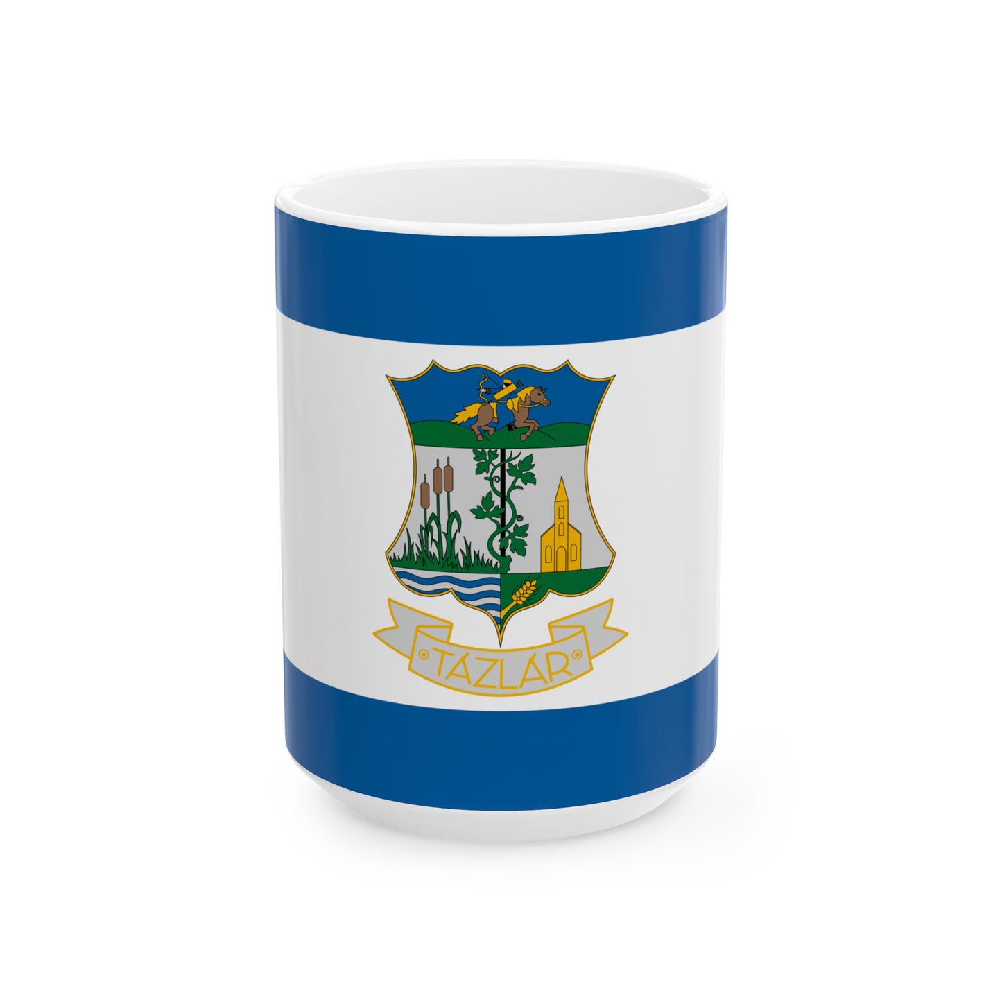 Flag of Tazlar (Hungary) White Coffee Mug-15oz-Go Mug Yourself