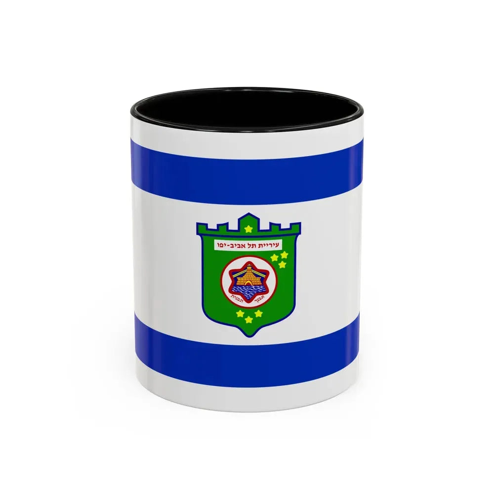 Flag of Tel Aviv Israel - Accent Coffee Mug 11oz Black - Go Mug Yourself