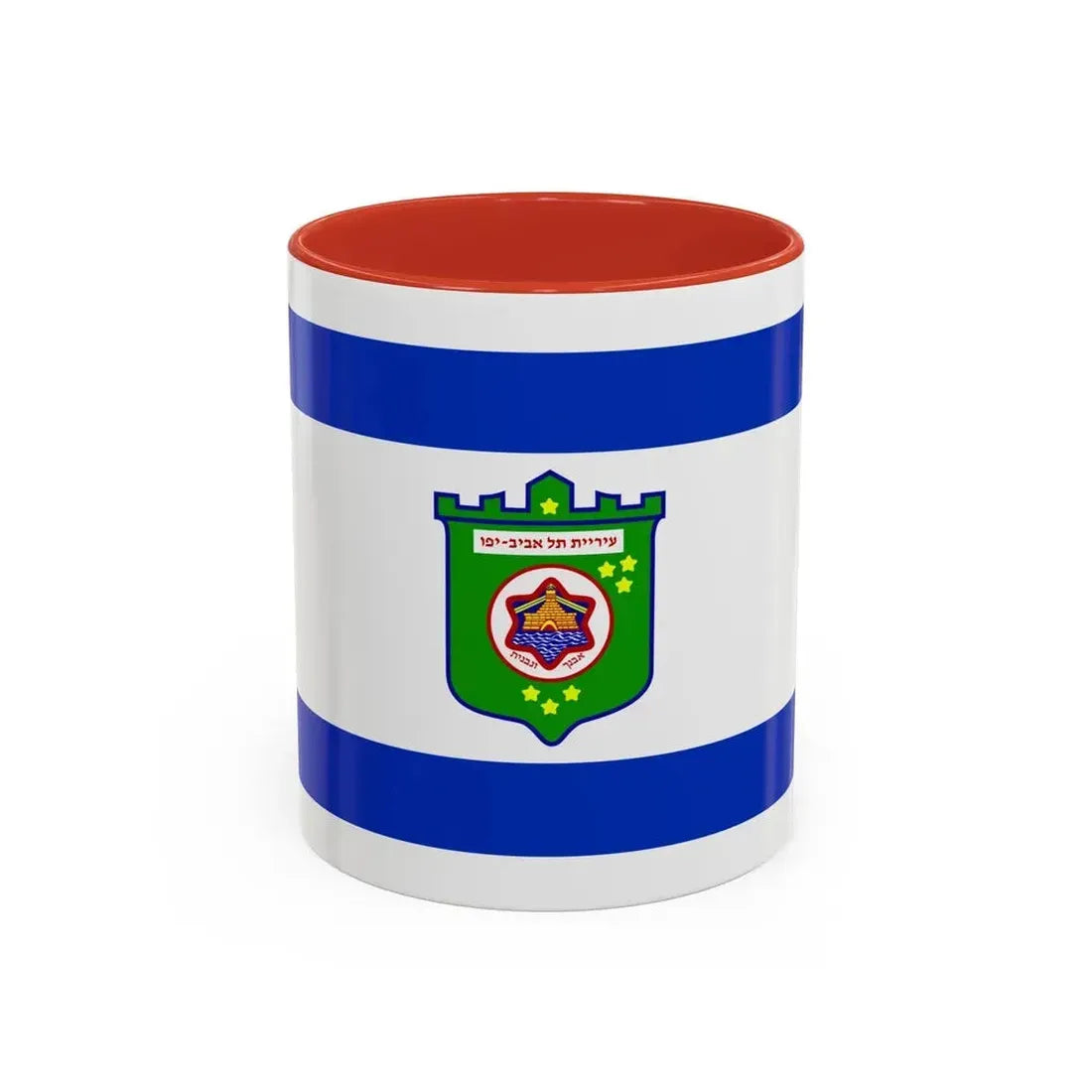 Flag of Tel Aviv Israel - Accent Coffee Mug 11oz Red - Go Mug Yourself