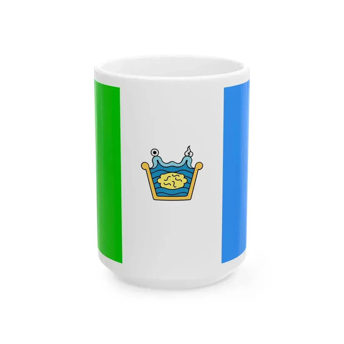 Flag of Tequixquiac alternative version 1 (Mexico) White Coffee Mug 15oz - Go Mug Yourself
