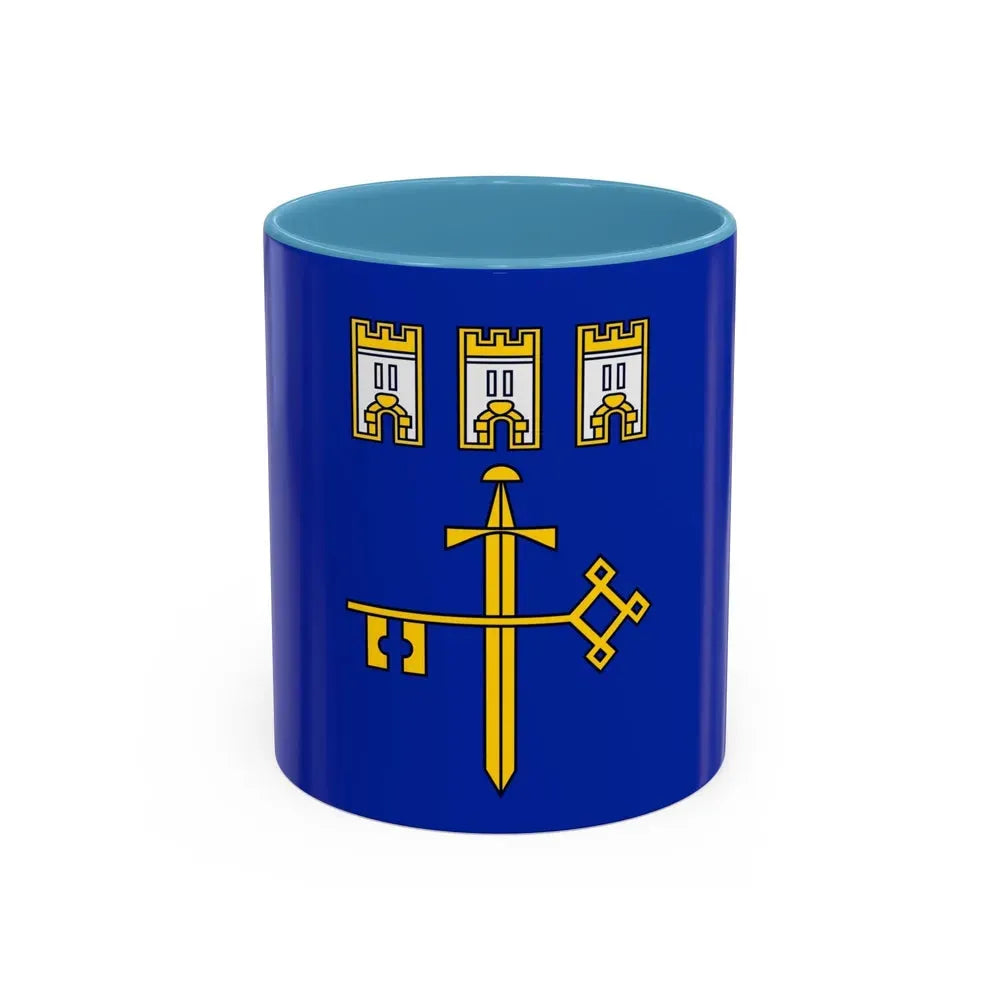 Flag of Ternopil Oblast Ukraine - Accent Coffee Mug 11oz Light Blue - Go Mug Yourself