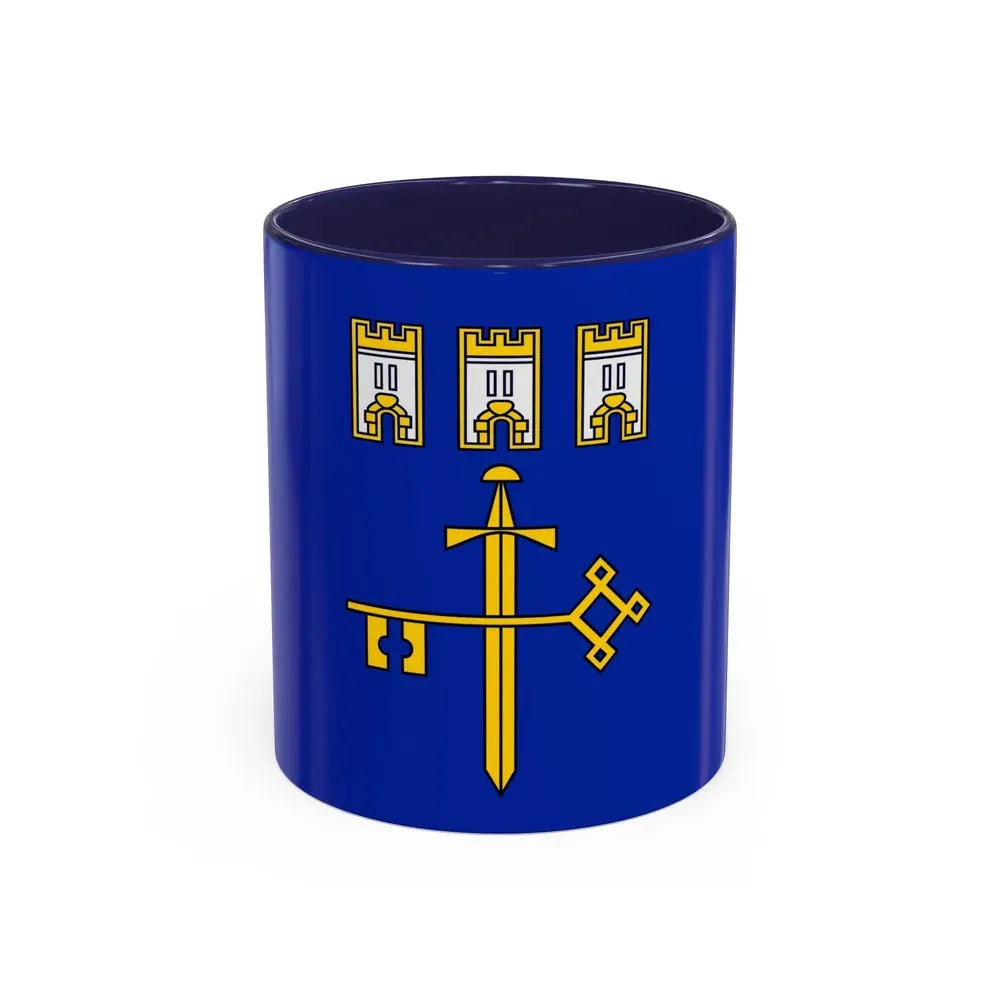 Flag of Ternopil Oblast Ukraine - Accent Coffee Mug 11oz Navy - Go Mug Yourself