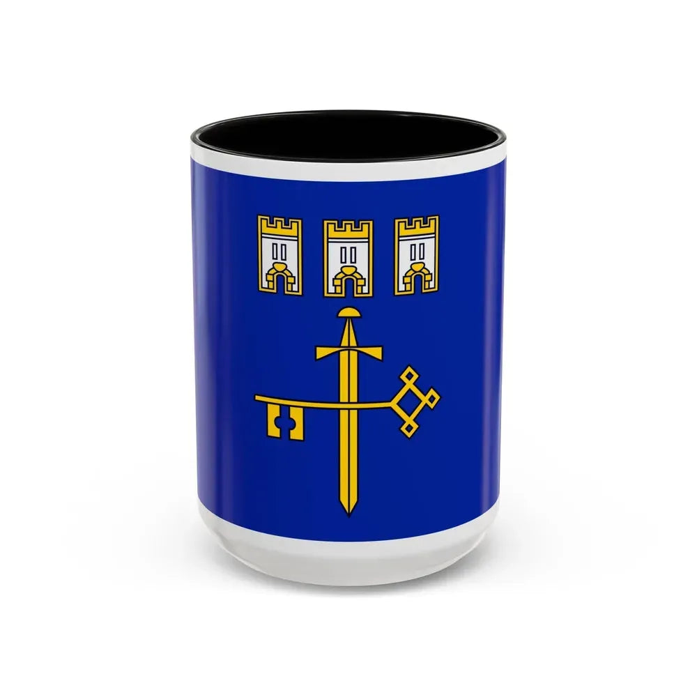 Flag of Ternopil Oblast Ukraine - Accent Coffee Mug 15oz Black - Go Mug Yourself
