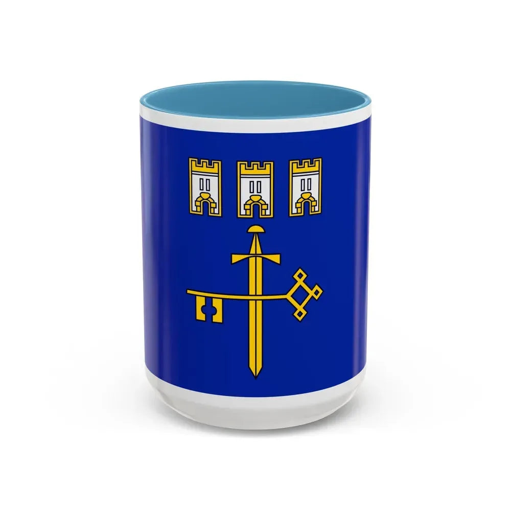 Flag of Ternopil Oblast Ukraine - Accent Coffee Mug 15oz Light Blue - Go Mug Yourself