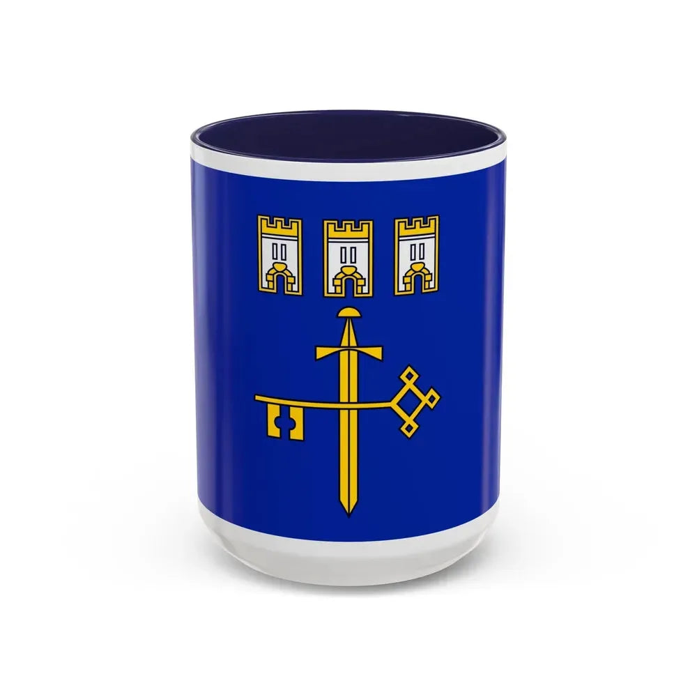 Flag of Ternopil Oblast Ukraine - Accent Coffee Mug 15oz Navy - Go Mug Yourself