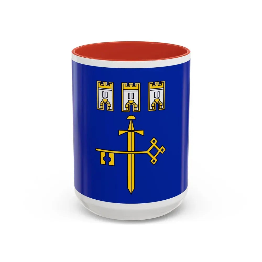 Flag of Ternopil Oblast Ukraine - Accent Coffee Mug 15oz Red - Go Mug Yourself