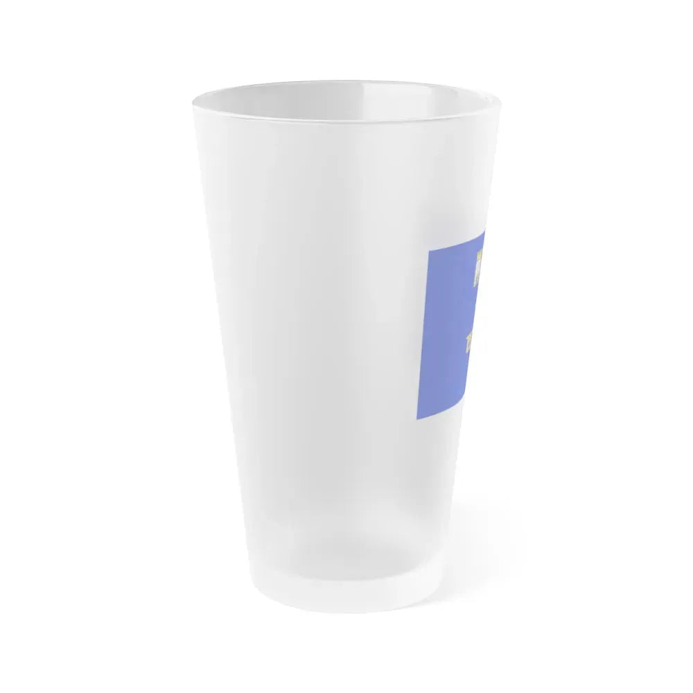 Flag of Ternopil Oblast Ukraine - Frosted Pint Glass 16oz - Go Mug Yourself