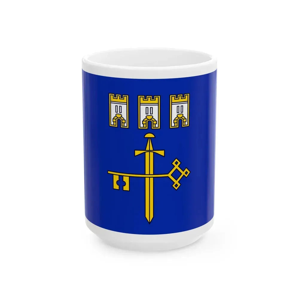 Flag of Ternopil Oblast Ukraine - White Coffee Mug 15oz - Go Mug Yourself