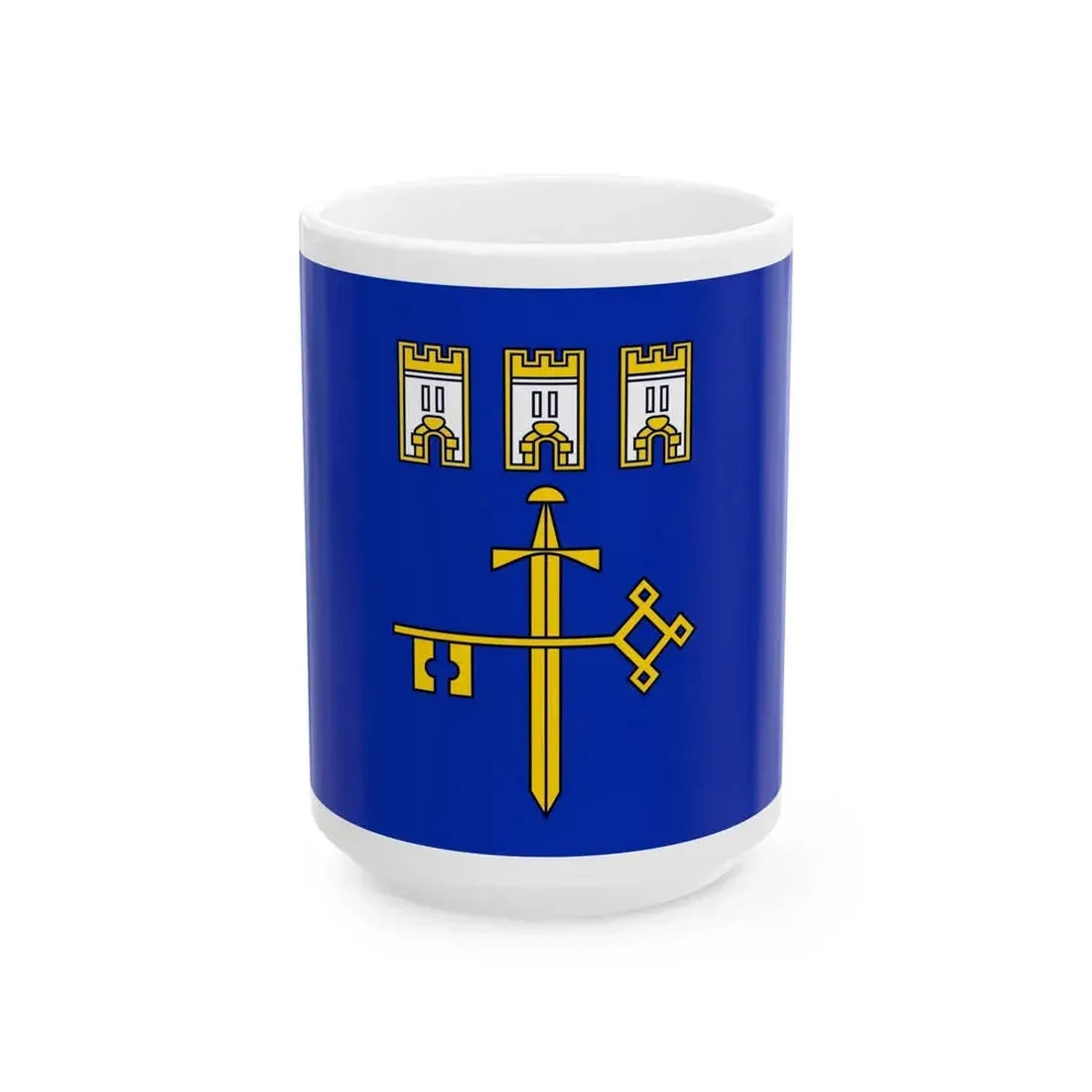 Flag of Ternopil Oblast Ukraine - White Coffee Mug 15oz - Go Mug Yourself