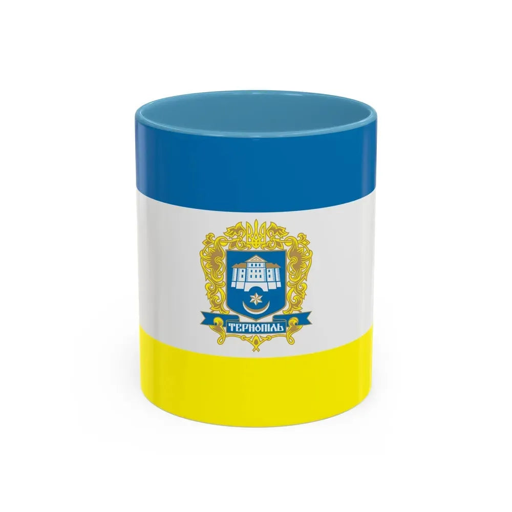 Flag of Ternopil Ukraine - Accent Coffee Mug 11oz Light Blue - Go Mug Yourself