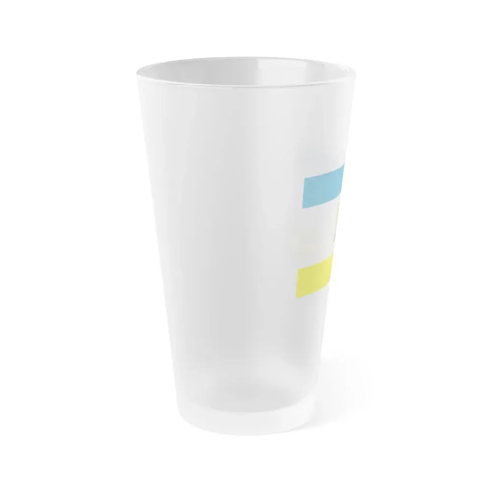 Flag of Ternopil Ukraine - Frosted Pint Glass 16oz - Go Mug Yourself