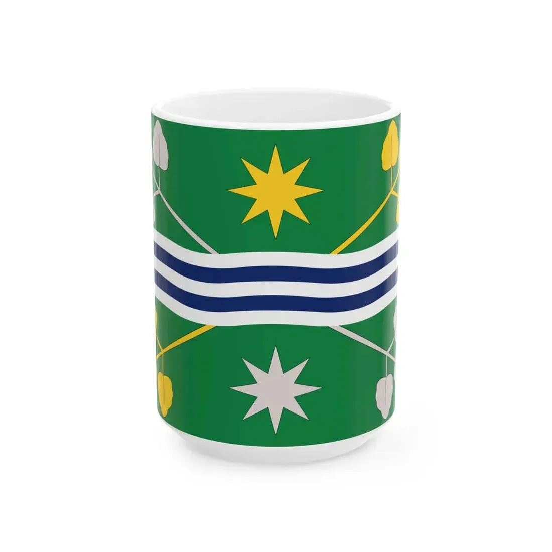 Flag of Terre del Reno (Italy) White Coffee Mug 15oz - Go Mug Yourself
