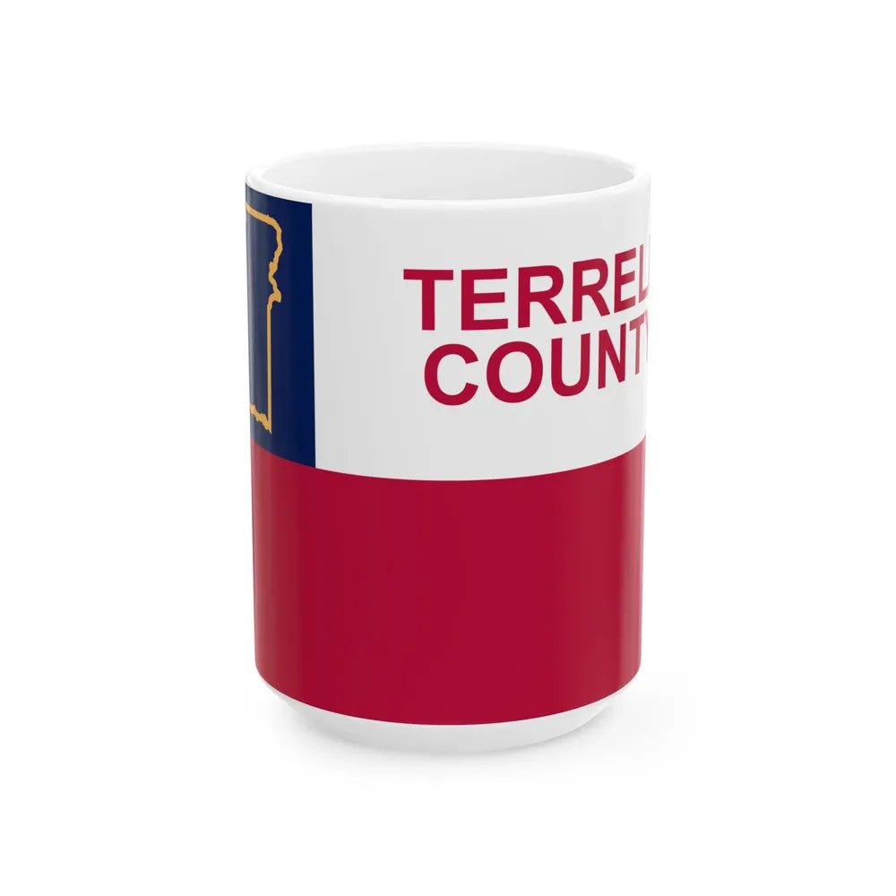 Flag of Terrell County Texas (United States) White Coffee Mug 15oz - Go Mug Yourself